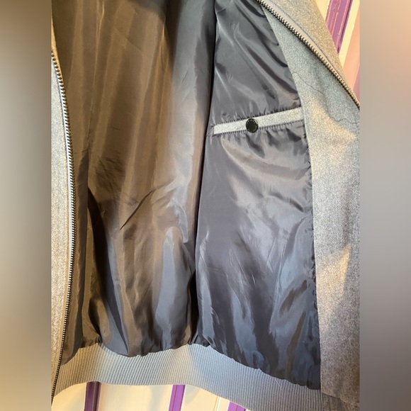 American Rag Cie Wool-Blend Gray Bomber Jacket - Size L - Picture 4 of 5